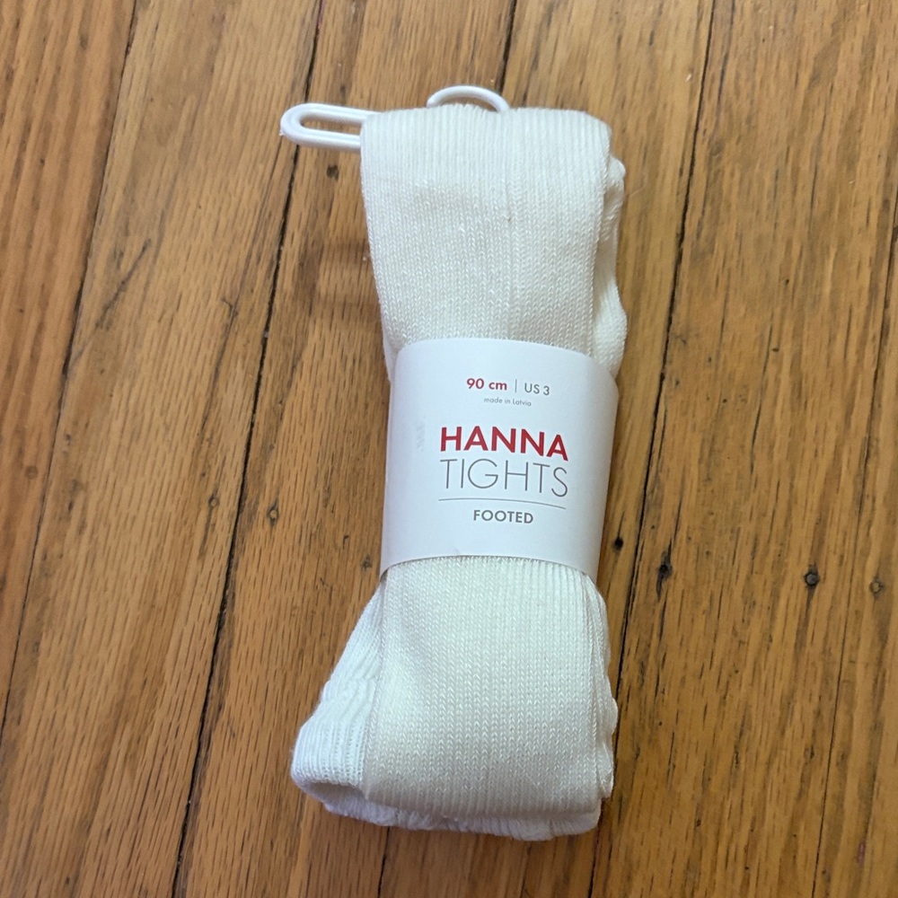 *Hanna Andersson White Footed Tights size 3